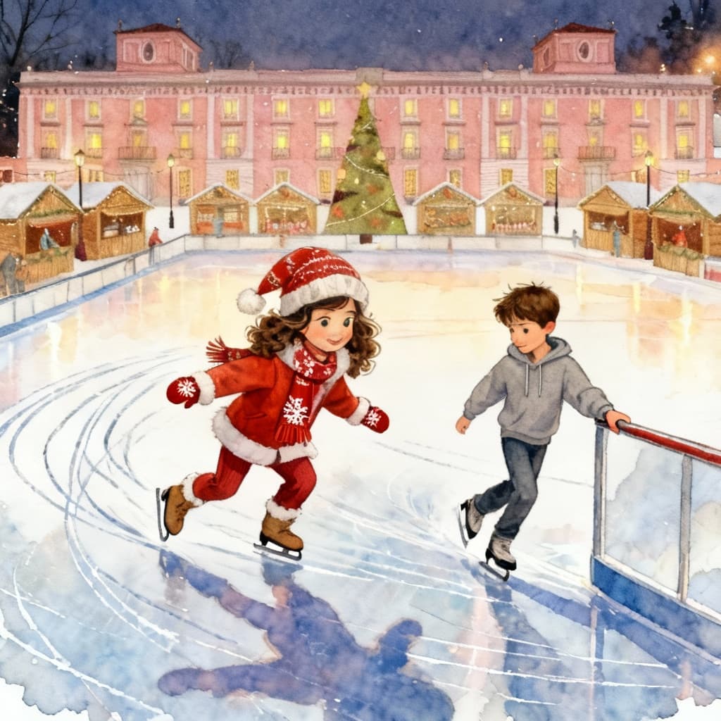 Ilustración de la escena 15: Luci y la magia sobre hielo en Boadilla