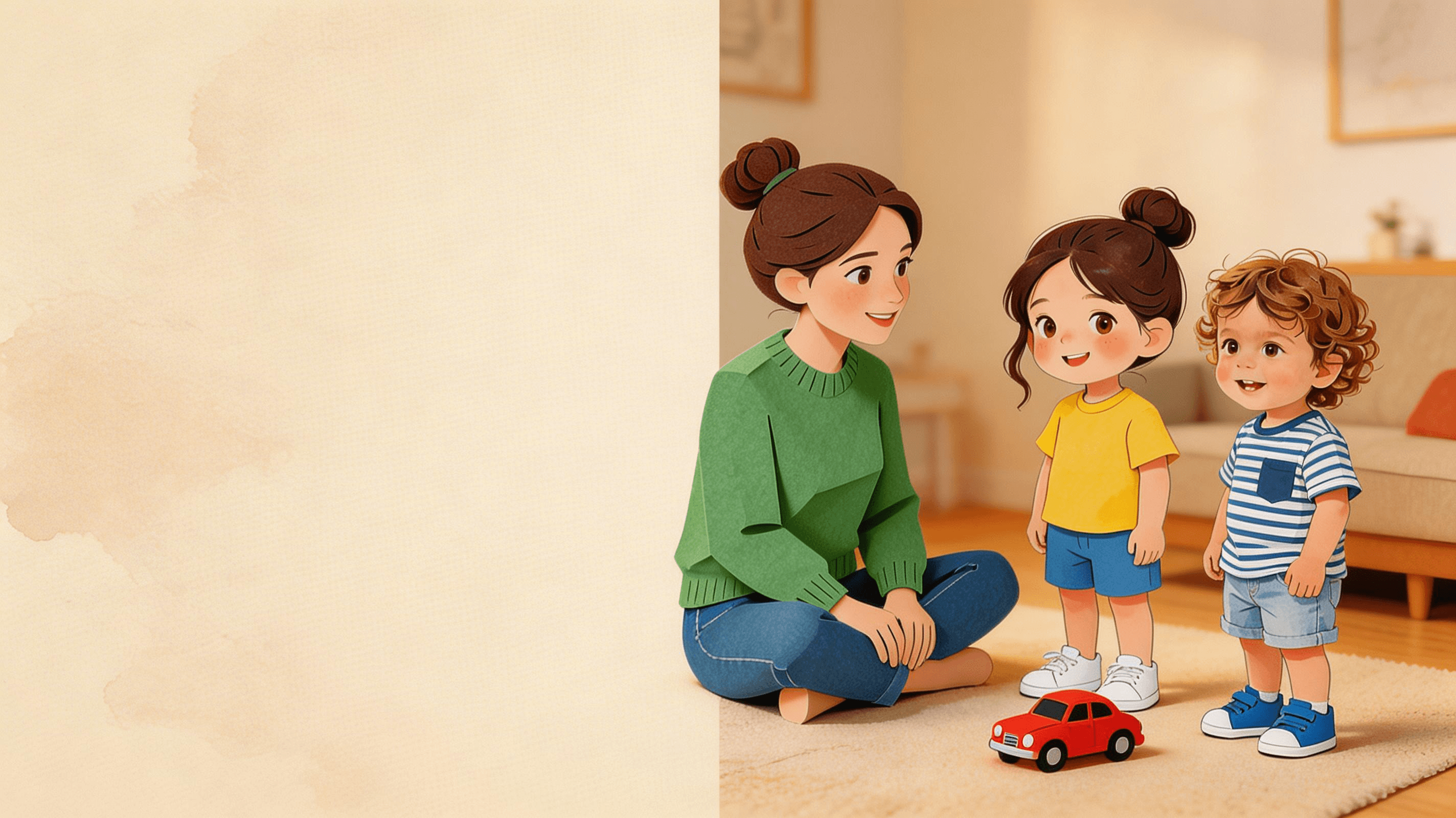 Ilustración de la escena 3: Hugo y Valentina no quieren compartir
