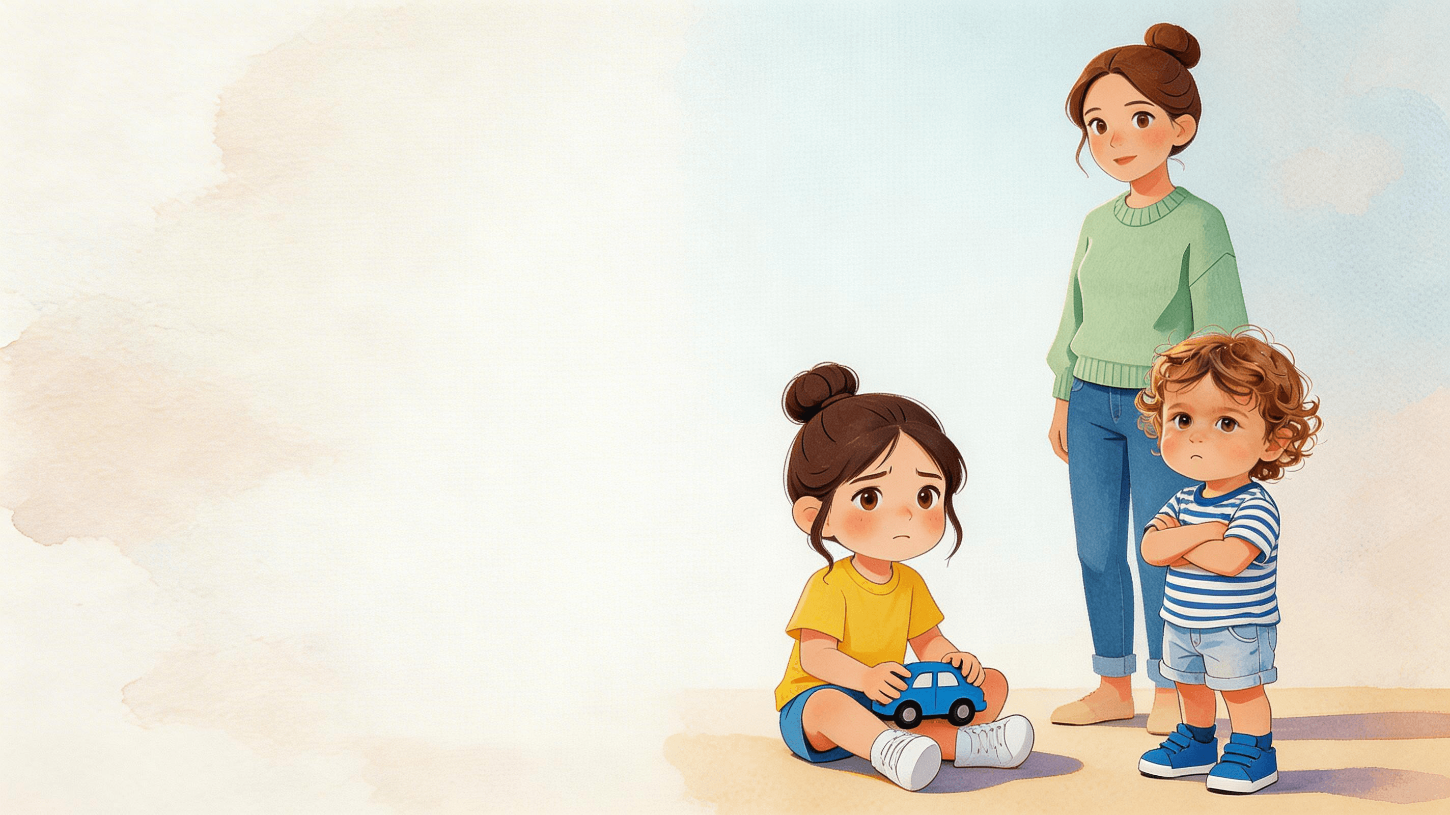 Ilustración de la escena 5: Hugo y Valentina no quieren compartir