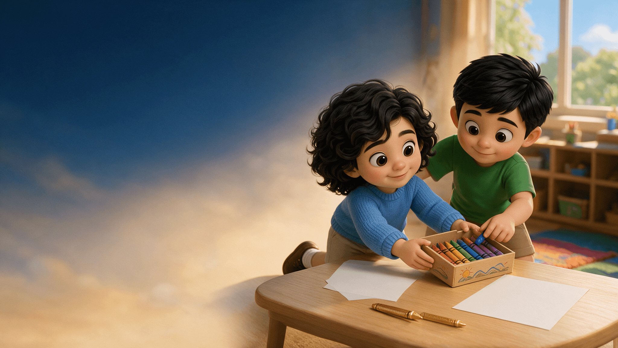 Ilustración de la escena 4: Jugando con mis compañeros