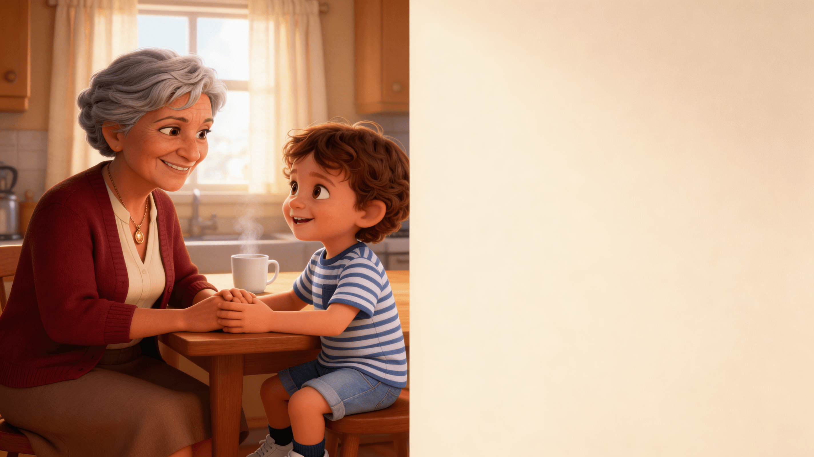 Ilustración de la escena 4: Hugo y el mapa de arrugas de la abuela