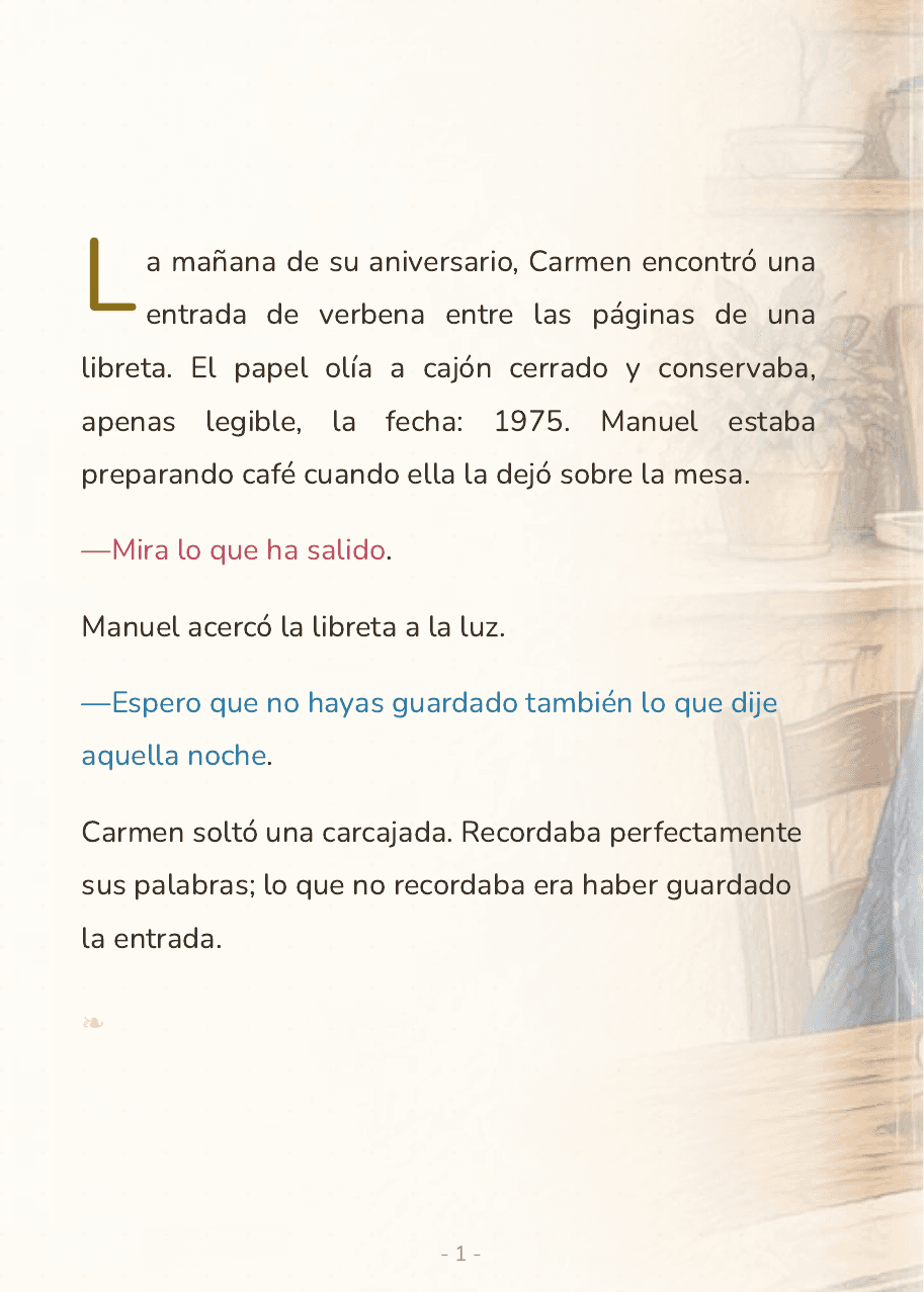 Doble página interior de «Carmen y Manuel, cincuenta años de verbenas»