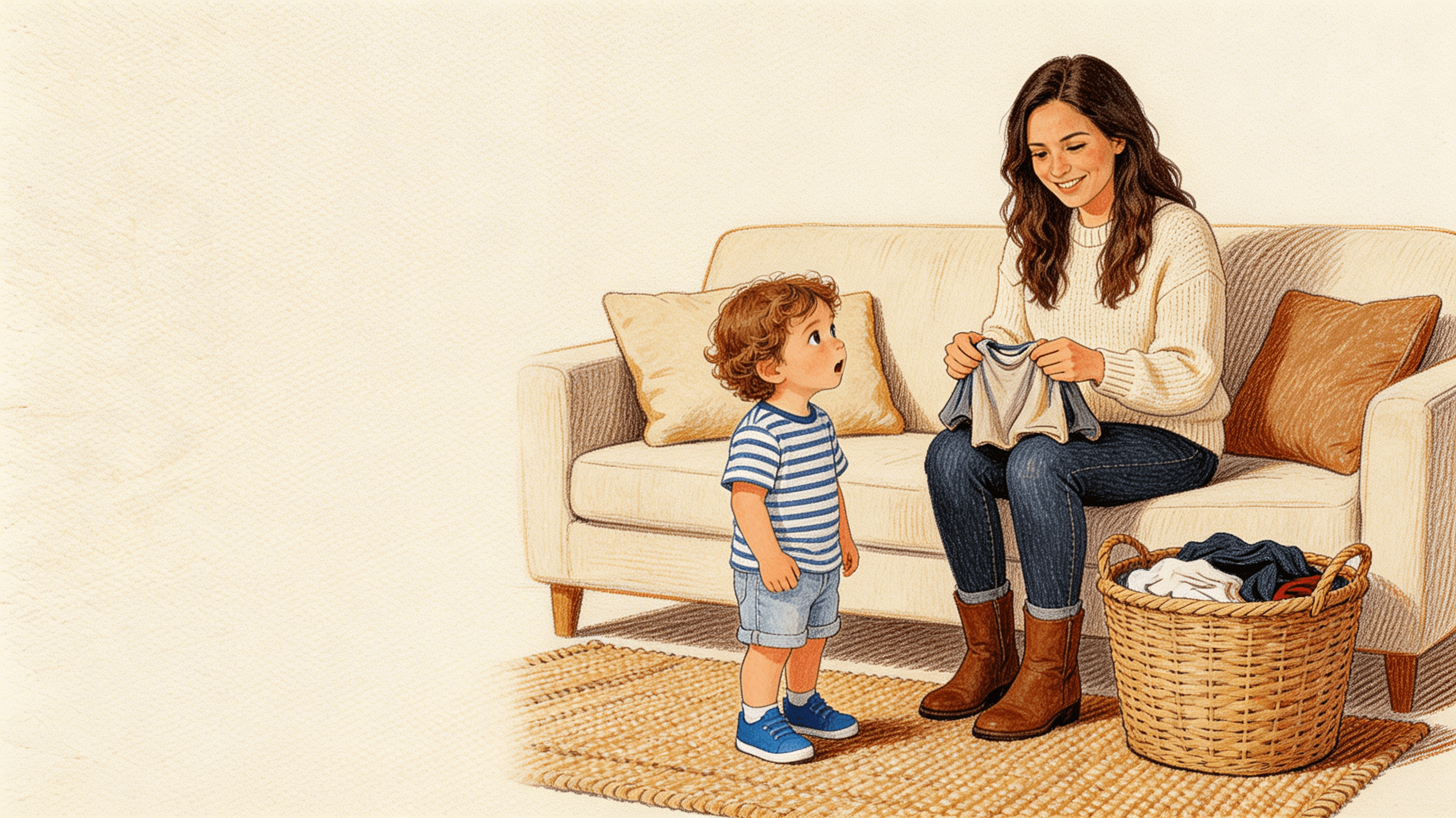 Ilustración de la escena 1: El día que mamá fue pequeña